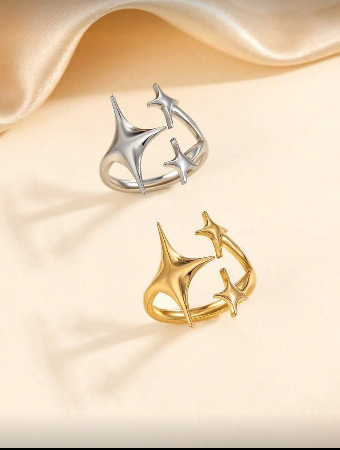 Bague étoiles argent