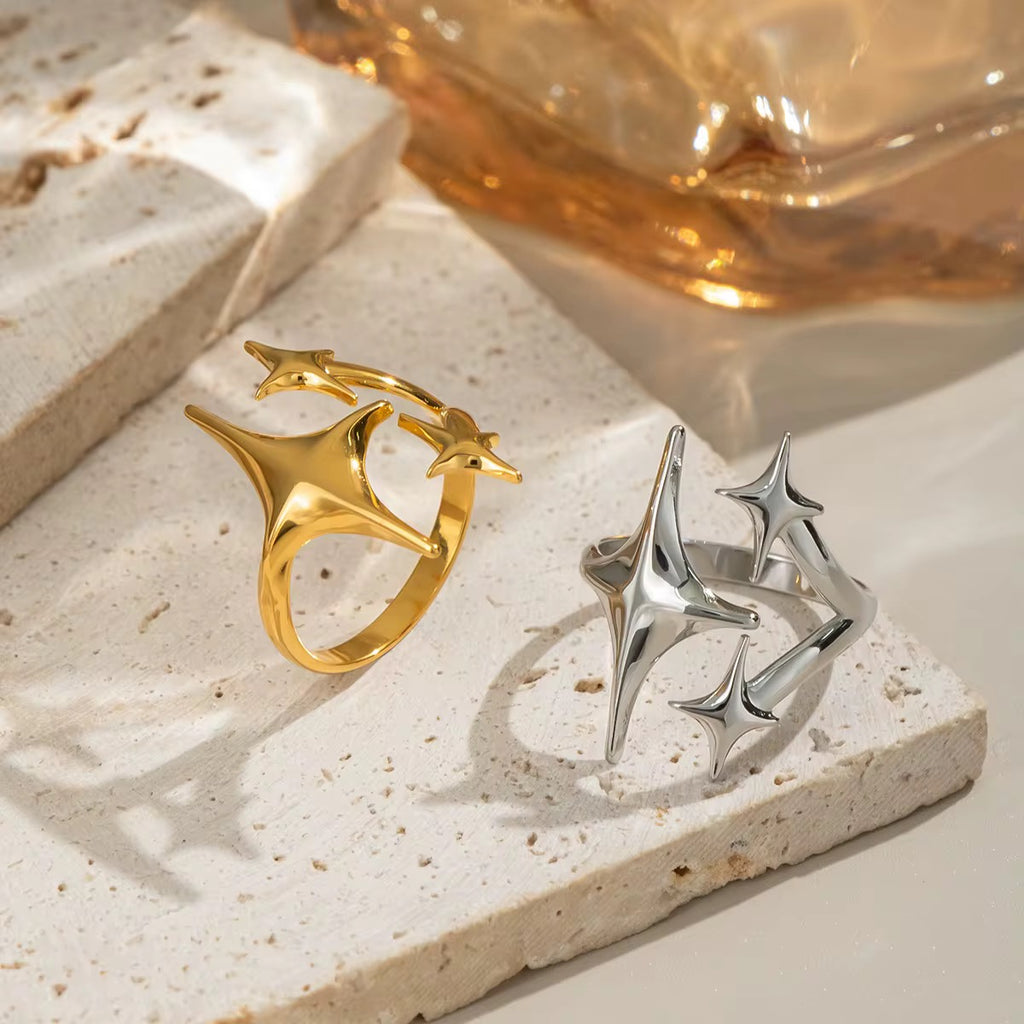 Bague étoiles argent